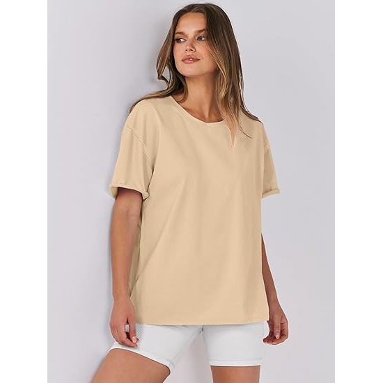 ANRABESS Women's Oversized Casual Loose Fit Short Sleeve Crewneck Summer Trendy Boxy T-Shirts Tops Blouse