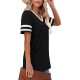 Angerella Summer Tops for Women Casual V Neck T Shirts Short Sleeve Tunic Tops Loose Fit