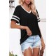 Angerella Summer Tops for Women Casual V Neck T Shirts Short Sleeve Tunic Tops Loose Fit