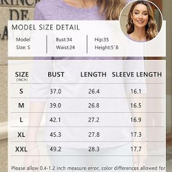 EADINVE Women's Casual 3/4 Sleeve T-Shirts Round Neck Cute Tunic Tops Basic Tees Blouses Loose Fit Pullover