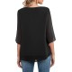 Neineiwu Womens Casual Scoop Neck Loose Top 3/4 Sleeve Chiffon Blouse Shirt Tops