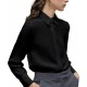 YAMANMAN Women's Button Down Shirt Classic Long Sleeve Collared Tops Work Office Chiffon Blouse