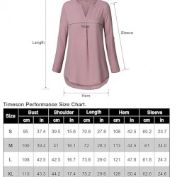 Timeson Women's Casual Chiffon V Neck 3/4 Sleeve Blouse Tops