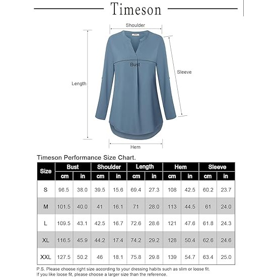 Timeson Women's Casual Chiffon V Neck 3/4 Sleeve Blouse Tops