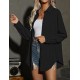 HOTOUCH Women Button Down Shirts Office Drop Shoulder Oversized Blouse Long Sleeve Boyfriend Dress Shirt with Pocket