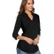 CEASIKERY Women's 3/4 Sleeve V Neck Tops Casual Tunic Blouse Loose Shirt