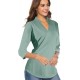 CEASIKERY Women's 3/4 Sleeve V Neck Tops Casual Tunic Blouse Loose Shirt