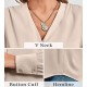 Flowyair Women's Business Casual Tops Summer Long Sleeve Silk Button Down Shirts V Neck Chiffon Blouses