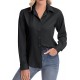 siliteelon Womens Classic-Fit Dress Shirts Long Sleeve Button Down Wrinkle-Free Stretch Solid Casual Work Office Blouse Top