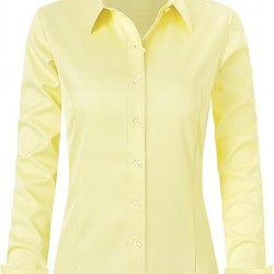 siliteelon Womens Classic-Fit Dress Shirts Long Sleeve Button Down Wrinkle-Free Stretch Solid Casual Work Office Blouse Top