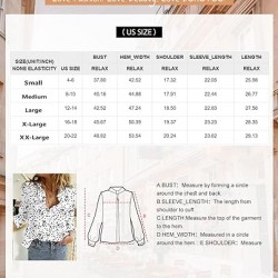 Dokotoo Women's Casual V Neck Alicia Floral Print Roll Up Long Sleeve Chiffon Button Down Blouses Bohemian Top Shirts