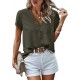 PRETTYGARDEN Short Sleeve Blouses for Women 2024 Summer Western Chiffon Shirts Dressy Casual Pearl Tops