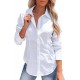 siliteelon Women's Button Down Shirts Long Sleeve Dress Shirts Wrinkle Free Collared Work Office Solid Blouses Corset Tops