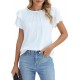 Blooming Jelly Women Dressy Casual Tops Business Work Blouses Summer Shirts Short Sleeve Crew Neck Outfits 2024