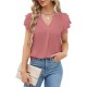 Blooming Jelly Womens Dressy Casual Shirts Short Sleeve V Neck Work Blouse Business Casual Tops