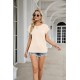 MEROKEETY Women's Casual Cap Sleeve T Shirts Basic Summer Tops Loose Solid Color Blouse