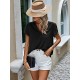 PRETTYGARDEN Short Sleeve Blouses for Women 2024 Summer Western Chiffon Shirts Dressy Casual Pearl Tops