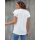 Blooming Jelly Womens White Blouse V Neck Ruffle Sleeve Flowy Shirts Dressy Casual Cute Summer Tops