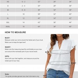 Blooming Jelly Womens White Blouse V Neck Ruffle Sleeve Flowy Shirts Dressy Casual Cute Summer Tops