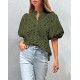 PRETTYGARDEN Womens Hollow Out Lace Embroidered Blouse