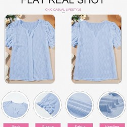 EVALESS Womens Fashion Tops Cute Puff Sleeve Blouses for Women Dressy Casual Spring Summer Clothes Outfits for 2024