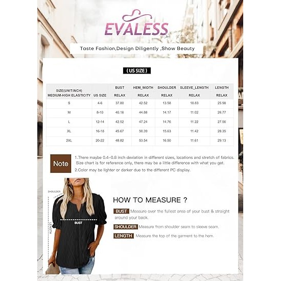 EVALESS Womens Fashion Tops Cute Puff Sleeve Blouses for Women Dressy Casual Spring Summer Clothes Outfits for 2024