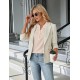 Blooming Jelly Women's Dressy Casual Tops Business Work Blouses White Button Down Shirts Cap Sleeve V Neck Tshirt