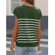 MIROL Women's Cap Sleeve Striped Tops 2024 Batwing Short Sleeve Summer Crewneck Tee Knit Casual Loose Shirts