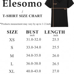 Elesomo Women Shirts V Neck Short/Long Sleeve Cotton Tops T-Shirt Basic Tees