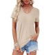 WIHOLL Summer Tops for Women Scoop Neck Basic Tees Short Sleeve Casual T-Shirts Loose Fit