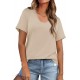 WIHOLL Summer Tops for Women Scoop Neck Basic Tees Short Sleeve Casual T-Shirts Loose Fit