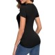 Urban CoCo Women's Crewneck Slim Fitted Short Sleeve T-Shirt Stretchy Bodycon Basic Tee Tops