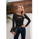 VICHYIE Womens Fashion Fall Clothes One Piece Cutout Tops Long Sleeve Ribbed Slim Fitted Shirts Tee Tshirts