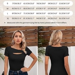 VICHYIE Womens Fashion Fall Clothes One Piece Cutout Tops Long Sleeve Ribbed Slim Fitted Shirts Tee Tshirts