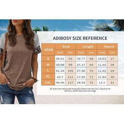 Adibosy Women Summer Casual Shirts: Short Sleeve Striped Tunic Tops - Womens Crew Neck Tee Tshirt Blouses