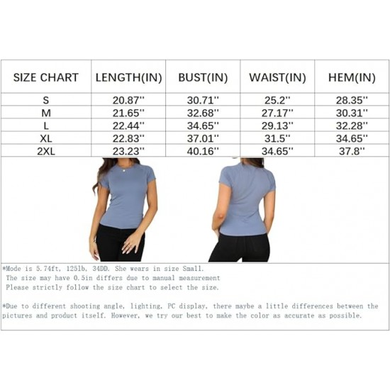 Abardsion 2024 Women Casual Activewear T Shirts Basic Crewneck Raglan Short Sleeve Slim Tight Fit Going Out Tops