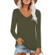 Elesomo Womens T Shirts V Neck Summer Short/Long Sleeve Cotton Tops Tees