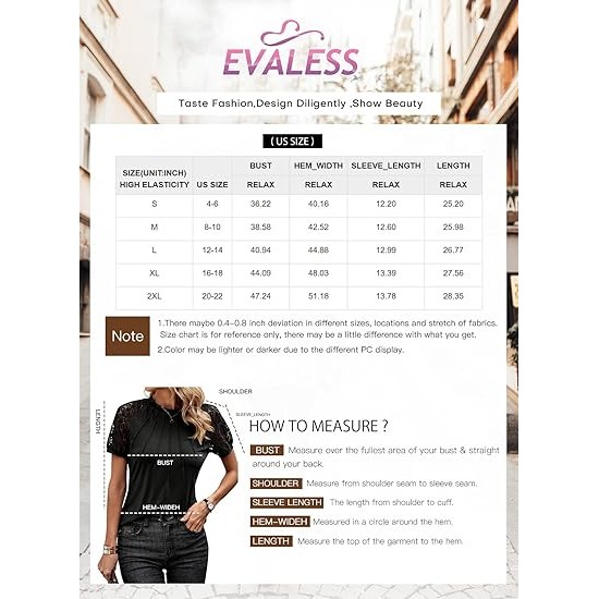 EVALESS Womens Fashion Tops Crewneck Sexy Patchwork Lace Short Sleeve Tee Shirts Casual Knitted Blouses