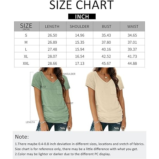 AUTOMET Womens T Shirts Short Sleeve V Neck Tops with Pockets Summer Fashion Trendy Soft Casual Comfy Outfits Clothes 2024