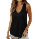 Smile Fish Women Summer Deep V Neck Tank Top Loose Fit Flowy Shirt