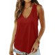 Smile Fish Women Summer Deep V Neck Tank Top Loose Fit Flowy Shirt