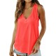 Smile Fish Women Summer Deep V Neck Tank Top Loose Fit Flowy Shirt