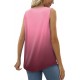 Saloogoe Summer Tank Tops for Women Loose Fit Pleated Square Neck Sleeveless Tops Curved Hem Flowy