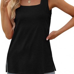 XIEERDUO Summer Tank Tops for Women Square Neck Loose Fit Casual Fashion Flowy Sleeveless