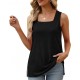 XIEERDUO Summer Tank Tops for Women Square Neck Loose Fit Casual Fashion Flowy Sleeveless