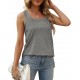 XIEERDUO Summer Tank Tops for Women Square Neck Loose Fit Casual Fashion Flowy Sleeveless