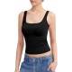 PUMIEY Women's Square Neck Tank Top Sleeveless Double Lined Basic Tops Sharp Collection