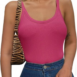 Artfish Women's Sleeveless Tank Top Form Fitting Scoop Neck Ribbed Knit Basic Cami Shirts