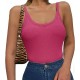 Artfish Women's Sleeveless Tank Top Form Fitting Scoop Neck Ribbed Knit Basic Cami Shirts