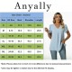 Anyally Women's Plus Size Summer Dressy Chiffon Blouses Short Sleeve V Neck Tunic Tops for Leggings Casual T-Shirts